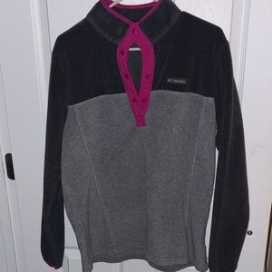 Columbia Black and Gray Fleece with Pink Accents